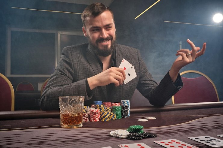 Layar permainan Texas Hold'em Bonus di aplikasi mobile narutobet
